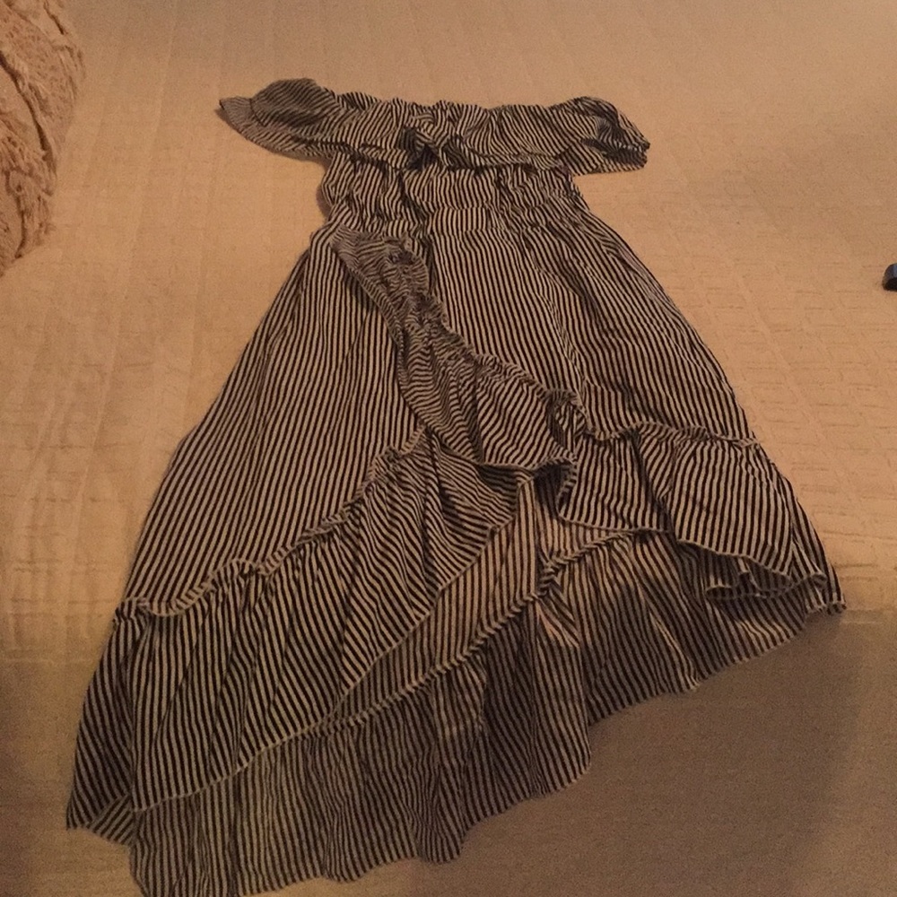 Carly Jean Los Angeles Off Shoulder Striped Dress